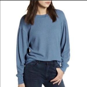 Treasure and Bond Waffle Knit Top Wine XL